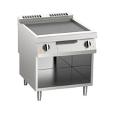 Fry-top pe gaz mare, platou striat, pe suport deschis, Linia 700, Silko